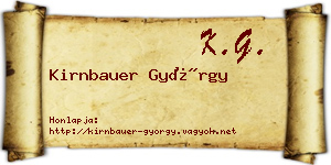 Kirnbauer György névjegykártya